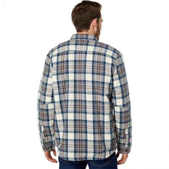 L.L.Bean Sherpa Lined Scotch Plaid Shirt Long Sleeve Regular Indigo Tartan ID-RdHNdh6h
