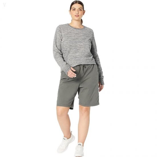 L.L.Bean Plus Size Ripstop Pull-On Shorts Dark Taupe ID-umDfaJFB