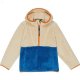 L.L.Bean Hi-Pile Fleece Color-Block Pullover Hoodie (Big Kids) Natural/Marine Blue ID-B3iDS9SB