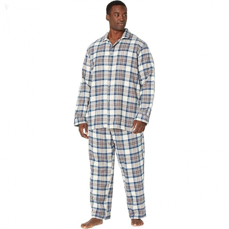 L.L.Bean Scotch Plaid Flannel Sleep Pants Tall Indigo Tartan ID-d32JiuIj - Click Image to Close