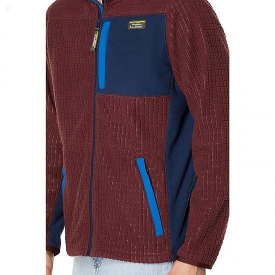 L.L.Bean Mountain Classic Windproof Fleece Jacket Regular Burgundy Brown ID-xL8cMJDO