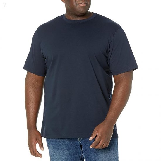 L.L.Bean Carefree Unshrinkable T-Shirt with Out Pocket Short Sleeve - Tall Navy Blue ID-7hUw2hXA