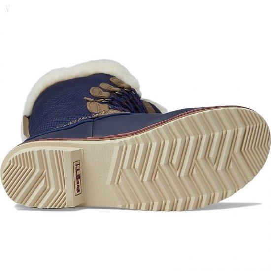 L.L.Bean Rangeley Pac Boot Tall Water Resistant Insulated Bright Navy/Taupe ID-bbkOdALp