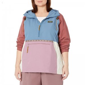 L.L.Bean Plus Size Mountain Classic Anorak Multicolor Bayside Blue/Iris Mauve ID-3CEuut8R