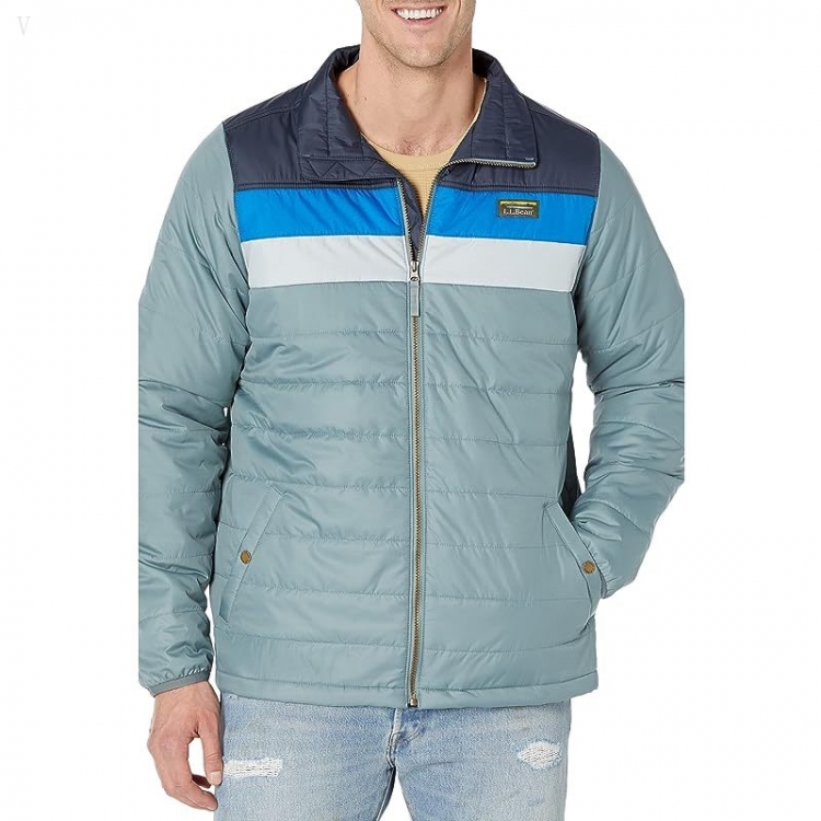 L.L.Bean Mountain Classic Puffer Jacket Color-Block - Tall Forest Gray/Carbon Navy ID-8TRVoiMm - Click Image to Close