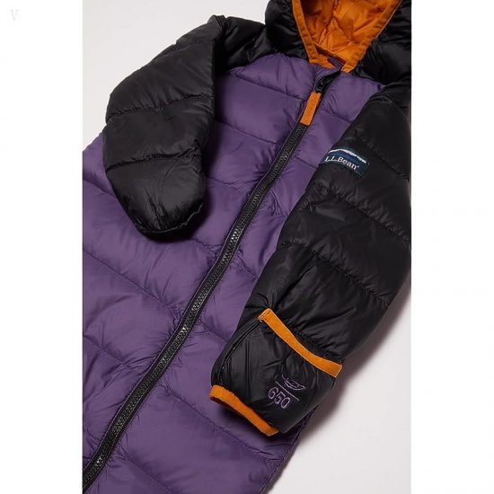 L.L.Bean Ultralight 650 Down Color-Block Bunting (Infant) Black/Bright Purple ID-aPURbx1Q