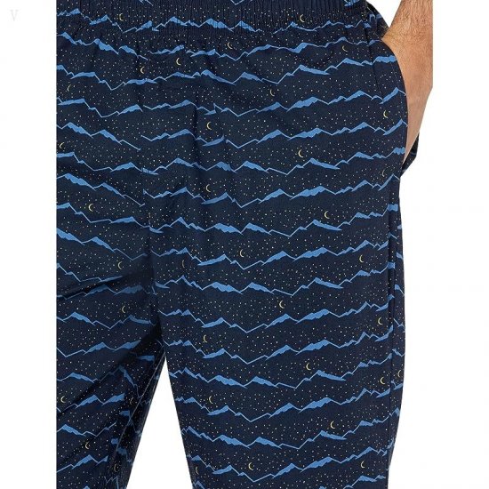 L.L.Bean Comfort Stretch Woven Sleep Pant Men\'s Short Classic Navy Night Mountain ID-M1qVTcCJ