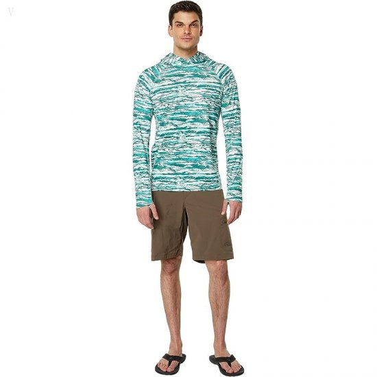 L.L.Bean Swift River Cooling Hooded Printed Rashguard Deep Azure Ascent ID-oVO3v0Wb
