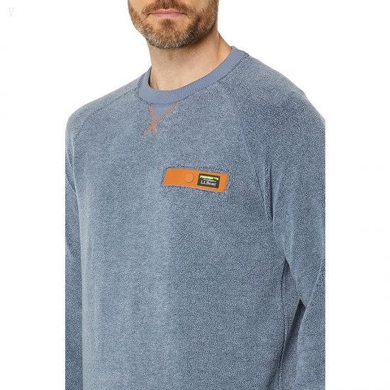 L.L.Bean Tumbled Sherpa Crew Mallard Blue ID-a72291kz