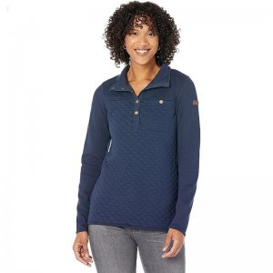 L.L.Bean Quilted Sweatshirt Mock Neck Tunic Classic Navy ID-4yl8lRZp