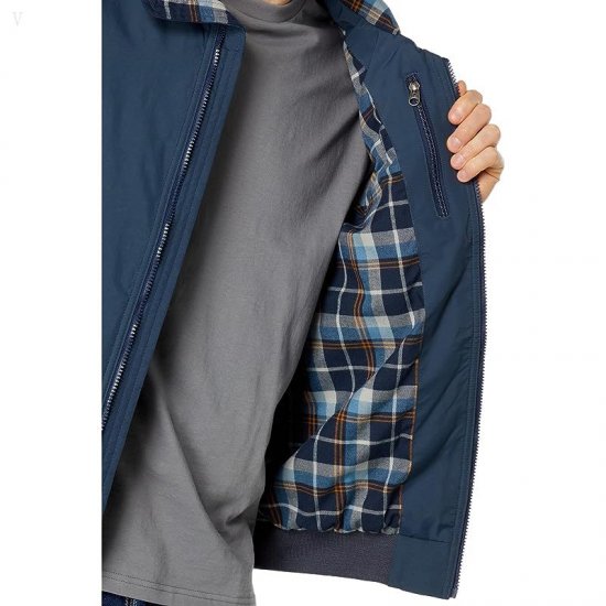 L.L.Bean Warm-Up Jacket Flannel Lined Regular Carbon Navy ID-tpEI82lT