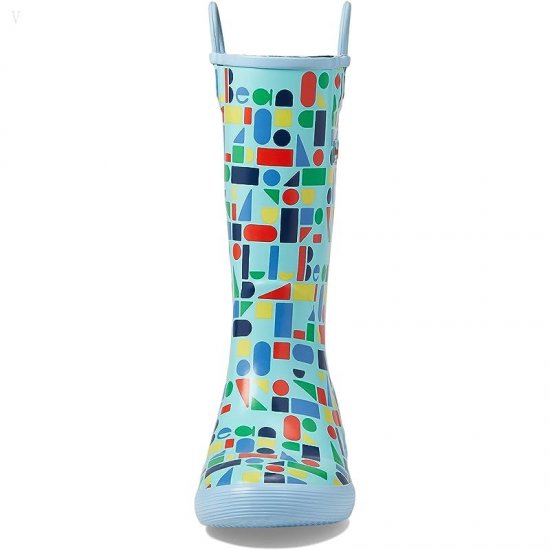 L.L.Bean Puddle Stompers Rain Boots Print (Toddler/Little Kid) Teal Aqua Shapes ID-N2xqG6CN