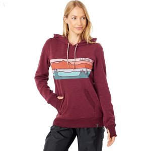 L.L.Bean Bean's Cozy Camp Hoodie Graphic Deep Port Heather Colorbars ID-05ETe2aE