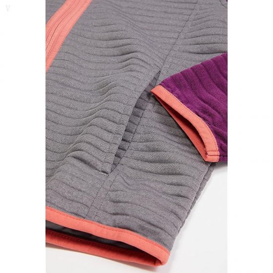 L.L.Bean Airlight Full Zip Color-Block (Big Kids) Royal Plum ID-3j4SGkj4