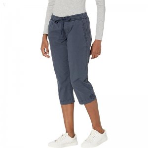 L.L.Bean Petite Ripstop Pull-On Capri Pants Carbon Navy ID-pM73JaqB