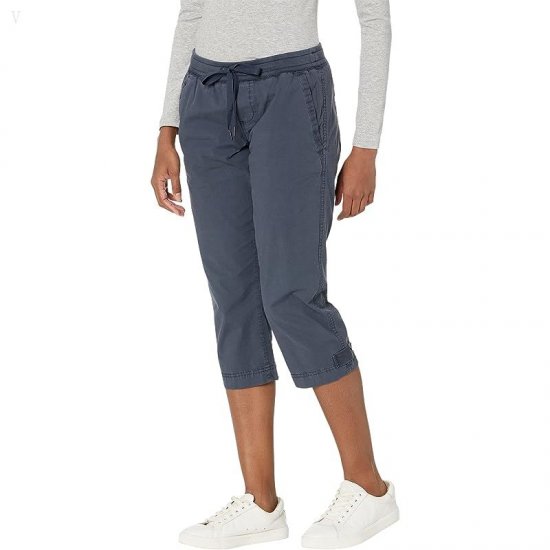 L.L.Bean Petite Ripstop Pull-On Capri Pants Carbon Navy ID-pM73JaqB