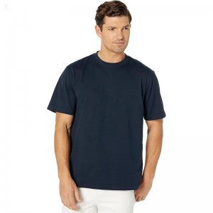L.L.Bean Carefree Unshrinkable T-Shirt without Pocket Short Sleeve Navy Blue ID-alVsC1AO