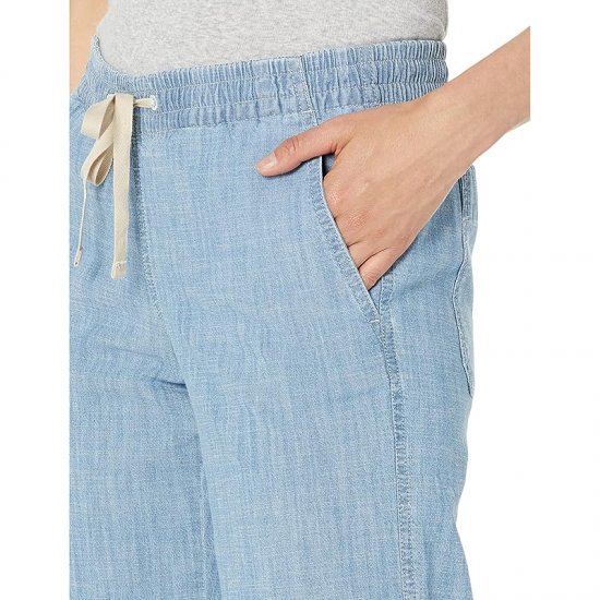 L.L.Bean Lakewashed Pull-On Chambray Wide Leg Pants Chambray ID-z1uHETtu