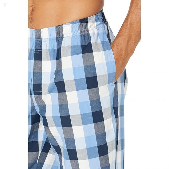 L.L.Bean Comfort Stretch Woven Sleep Pants Regular Arctic Blue Check ID-ywGzCcMS