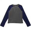 L.L.Bean Fitness Fleece Long Sleeve Tee Color-Block (Little Kids) Gray Heather/Night ID-mtLAB7YS