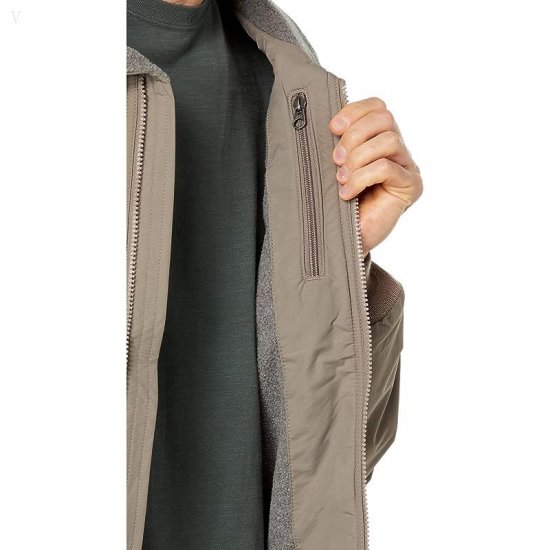L.L.Bean Warm-Up Jacket Taupe Brown ID-4WkSEhyE