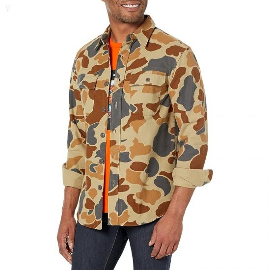 L.L.Bean Signature Chamois Print Pale Olive Camo ID-5QSOFFtF
