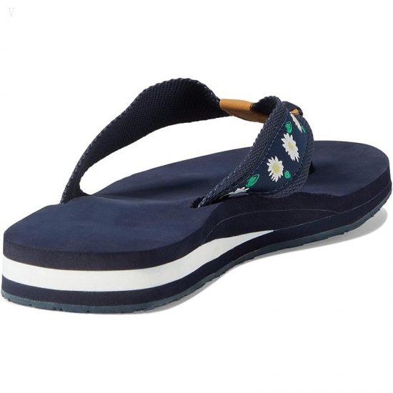 L.L.Bean Classic Maine Isle Flip-Flop 3 Motif Classic Navy/Daisies ID-KpKsE6tr