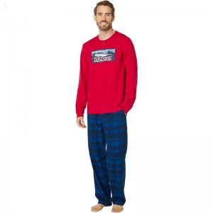 L.L.Bean Camp Pajamas Set Regular Nautical Red ID-YtGuuPjz