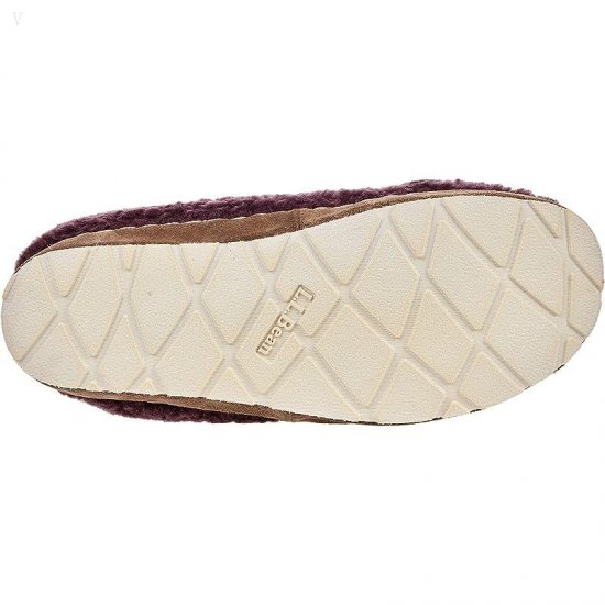 L.L.Bean Cozy Slipper Slide Pile Fleece Dark Plum/Vintage Lavender ID-VSAbuFuj