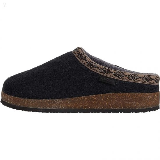 L.L.Bean Wool Slipper Clog Black ID-xRPR5OWJ