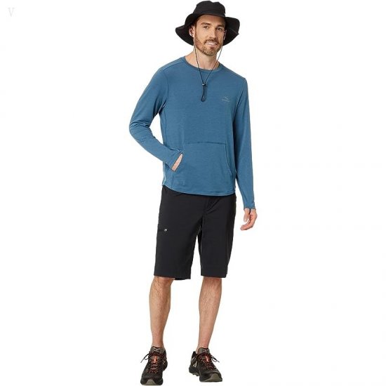 L.L.Bean Tropicwear Comfort Crew Long Sleeve Regular Dusk Blue ID-FHLIfP7g