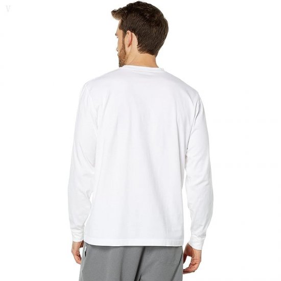L.L.Bean Carefree Unshrinkable Tee with Pocket Long Sleeve White ID-BExiAkWP
