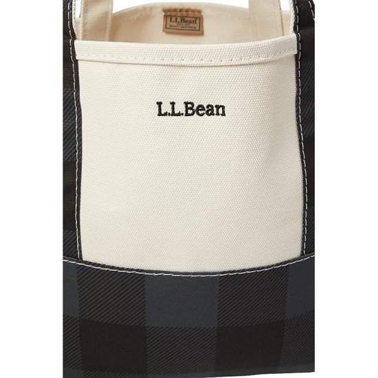 L.L.Bean High Bottom Tote Medium Shale Gray Buffalo Plaid ID-K2bzBw4b