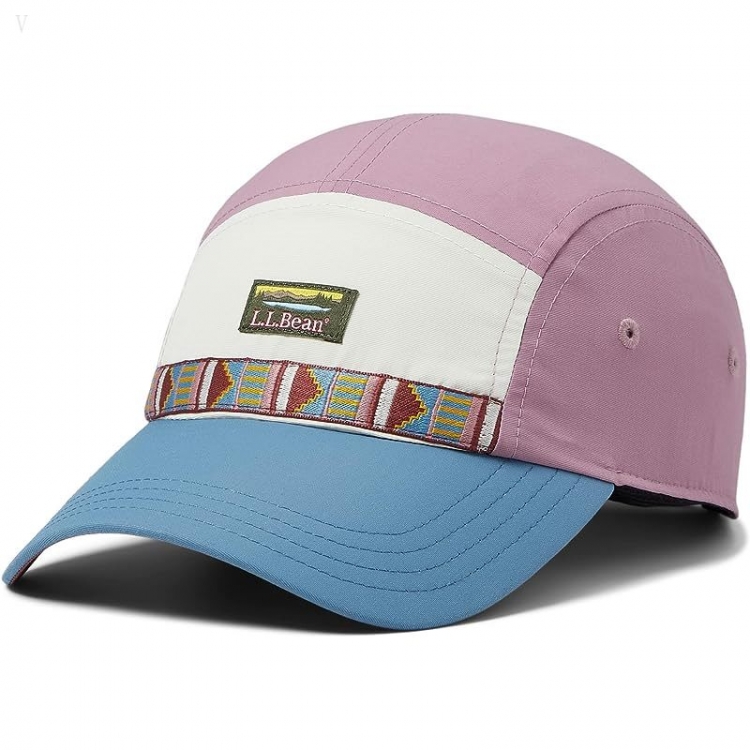 L.L.Bean Mountain Classic 5 Panel Hat Color-Block Iris Mauve/Silver Birch ID-JpoDUrjI - Click Image to Close
