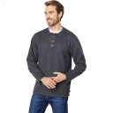 L.L.Bean Katahdin Iron Works Bonded Waffle Fleece Henley Slightly Fitted Regular Charcoal Heather ID-I4a1zB8D