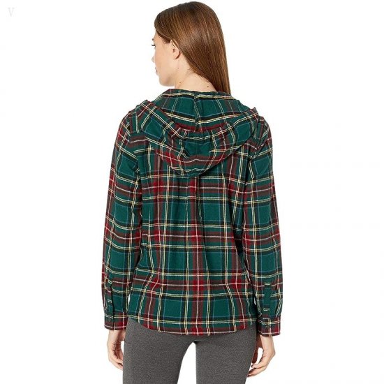 L.L.Bean Scotch Plaid Flannel Relaxed Fit Hoodie Princess Mary ID-9SXnWyKd