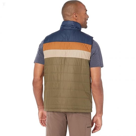 L.L.Bean Mountain Classic Puffer Vest Color-Block Kelp Green/Nautical Navy ID-g21QSg0G