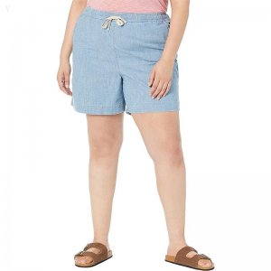 L.L.Bean Plus Size Lakewashed Chambray Dock Shorts Chambray ID-GWK0A25S
