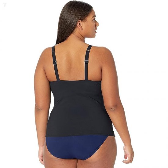 L.L.Bean Slimming Swimwear Tankini Top Black ID-hqbGN86C