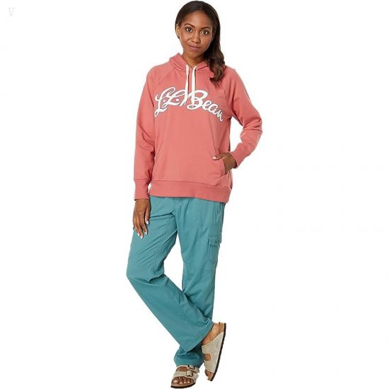L.L.Bean 24/7 Sweats Hoodie Logo Sienna Brick Script Logo ID-FZTkkMOQ