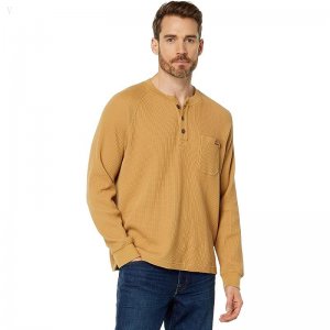 L.L.Bean BeanBuilt Waffle Henley Barley ID-boKPH4Ti