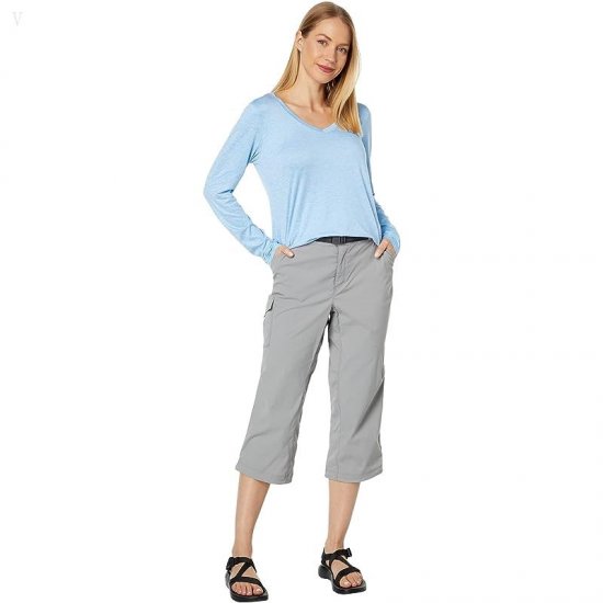 L.L.Bean Tropicwear Woven Capri Pants Frost Gray ID-EOp8XD5q