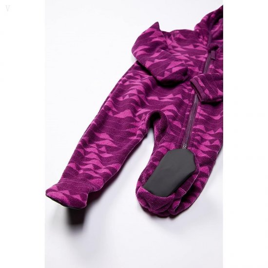 L.L.Bean Fitness Fleece Bunting (Infant) Plum Grape/Mountain Print ID-NnnXYdDO