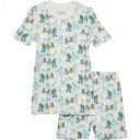 L.L.Bean Organic Cotton Fitted Short Sleeve Pajamas (Little Kids) Cream Hiking Animals ID-kPm0ldsy