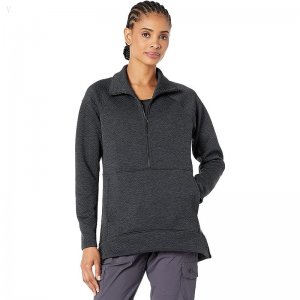 L.L.Bean FlexForward Quilted 1/2 Zip Pullover Midnight Black Heather ID-q1QALbN0