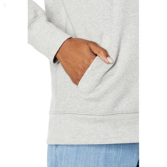 L.L.Bean 24/7 Sweats Hoodie Logo Light Gray Heather/Script Logo ID-lBHrfwTR