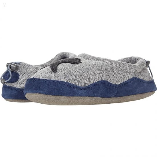 L.L.Bean Sweater Fleece Slipper Motif (Toddler/Little Kid/Big Kid) Gray Heather Dog ID-FlJVEKID