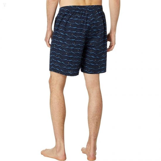 L.L.Bean Comfort Stretch Woven Sleep Shorts Classic Navy Night Mountain ID-0blK73eo