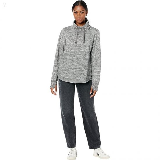 L.L.Bean Petite Bean\'s Cozy Mixed Knits Pullover Marled Light Gray Marl ID-23xamz6w