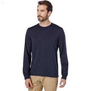 L.L.Bean Comfort Stretch Pima Long Sleeve Tee Shirt Coal ID-5rrsfzvn
